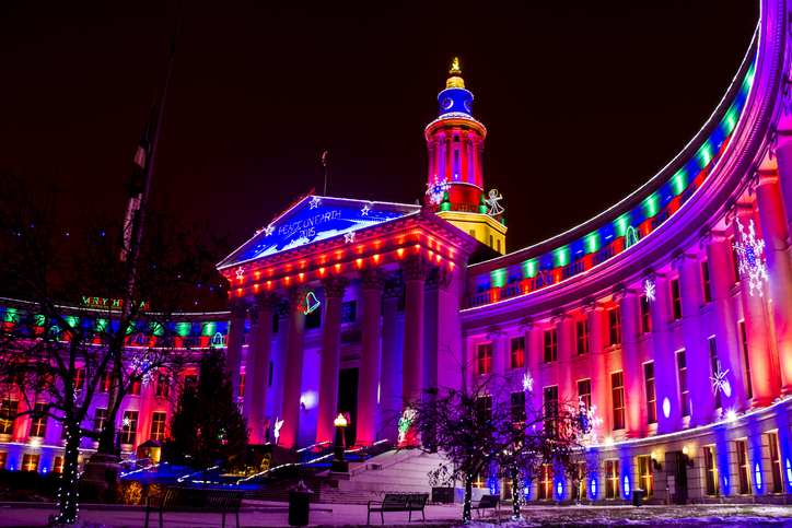 Denver City and County Building Holiday Lights